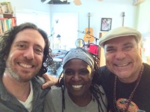 Daniel Barrett, Ruthie Foster, and me, all leaving our comfort zones