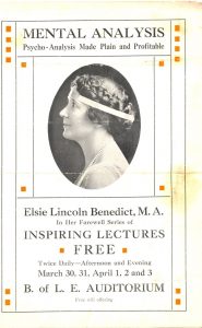 Ad for free lectures circa 1920