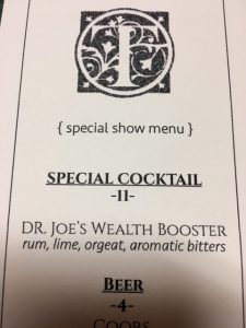 The Townsend even had a special drink for the live show
