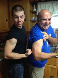 My 21-yr-old nephew and my 60-yr-old biceps